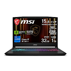 MSI(エムエスアイ) Katana-15-HX-B14WGK-5070JP ゲーミングノートパソコン MSI ブラック KATANA15HXB14WGK5070
