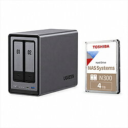 UGREEN UGREEN NASync DXP2800 + 東芝HDD N300 4TB×1 バンドルセット 26087 26087