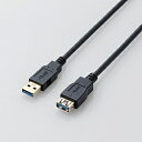 コネクタ形状：USB3.0(Standard-A)オス-USB3.0(Standard-A)メス 対応機種：USB3.0(Aタイプ)端子搭載のパソコン及びUSB3.0(Aメスタイプ)端子搭載のパソコン周辺機器 ケーブル長：1.0m ケーブル太さ：4.7mm 規格：USB3.0準拠 対応転送速度：最大5Gbps ※理論値 プラグメッキ仕様：金メッキピン・金メッキコネクタ シールド方法：3重シールド ツイストペアケーブル(通信線)：○ カラー：ブラックUSB3.0(Aタイプ:オス)のインターフェースを持つメモリーカードリーダやマウス、キーボードなどの周辺機器のUSBケーブルを延長して接続できるUSB3.0ケーブルです。