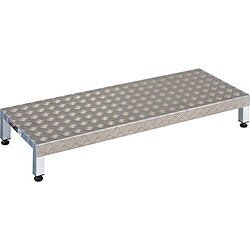 トラスコ中山 高床用アルミ製ステップ　1200X450XH190~220　TFSH1245AL TFSH1245AL(4.0)