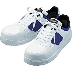 ■独自開発のハイグリップスーパー底で高い耐滑性を実現しました。■親指をまっすぐに伸ばして、快適に着用できるワイド樹脂先芯を使用しています。【仕様】・寸法（cm）： 26.0・足幅サイズ： EEE・色： ホワイト/ブルー・規格： JSAA A種認定・耐圧迫荷重（kN）： 10±0.1・US（アメリカ）規格サイズ： 8・UK（イギリス）規格サイズ： 8・EU（ヨーロッパ）規格サイズ： 42・JSAA A種認定【材質／仕上】・甲被： 人工皮革/合成皮革・先芯： ワイド樹脂・靴底： EVA/合成ゴム独自開発のハイグリップスーパー底で高い耐滑性を実現しました。