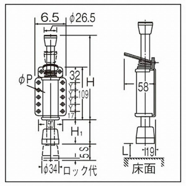 ハンマーキャスターセールス 900-A-BAR01 ハンマー フリーロック 900-A 900ABAR01 2
