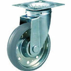 トラスコ中山 TRUSCO ハイテンプレス製グレーゴムキャスター 自在金具付 φ130 HTTJ-130G HTTJ130G