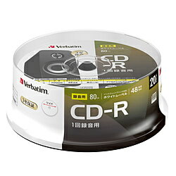VERBATIMJAPAN 音楽用CD-R 1-48倍速 700MB 20