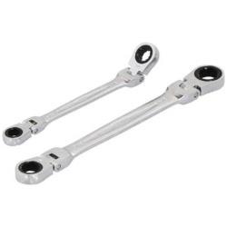 ■両側にラチェット機構のついためがね部を設け、1本で2サイズに対応できます。■両ヘッドともに任意の角度調整が可能なため、奥まった箇所での作業に威力を発揮します。■安全ロープ取り付け穴付です。(RMFWB-1820以上)両側にラチェット機構のついためがね部を設け、1本で2サイズに対応できます。