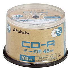 VERBATIMJAPAN データ用CD-R 700MB 1-48倍速 50枚【スピンドル / インクジェットプリンタ対応】　SR80F..