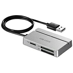 BUFFALO(バッファロー） USB2.0 マルチカードリーダー／ライター　シルバー　BSCR100U2SV BSCR100U2SV 【864】