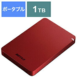 BUFFALO(バッファロー） HD-PGF1.0U3-RDA(レッド) [ポータブル型 /1TB] USB3.1(Gen.1)対応 ポータブルハードディスク[Win・Mac対応] HD..