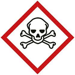 日本緑十字 37306 緑十字 GHSステッカー標識 どくろ 40×40mm 5枚組 PET 37306