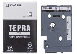 King Jim （Tepra） - キングジム TC-6S （テプラ用テープカートリッジ 白 黒文字　6mm） TC6S