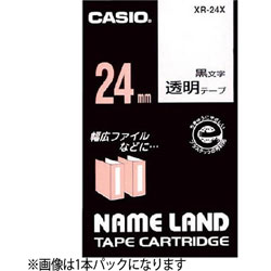 CASIO(カシオ) ネームランド スタンダードテープ 24mm幅(透明テープ/黒文字/5本入) XR-24X-5P-E XR24X5PE CASIO(カシオ) ネームランド スタンダードテープ 24mm幅(透明テープ/黒文字/5本入) XR-24X-5P-E XR24X5PE