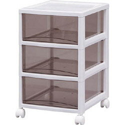 アイリスオーヤマ IRIS スーパークリアチェスト ホワイト／クリアブラウン 3段タイプ SCE−030−BR SCE03..