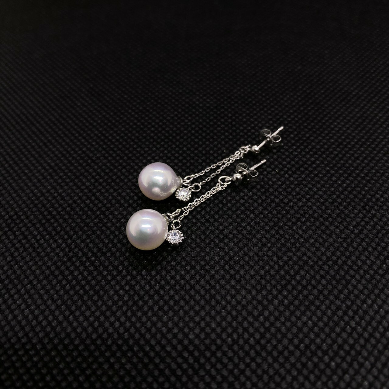 Rakuten - 8mm真珠ピアス（ぶら下がりジルコニア）真珠ピアス あこや真珠ピアス パールピアス 8ミリ 8ミリパールピアス ホワイトピンク SV シルバー かわいい おしゃれ カジュアル 大人　ラグジュアリー