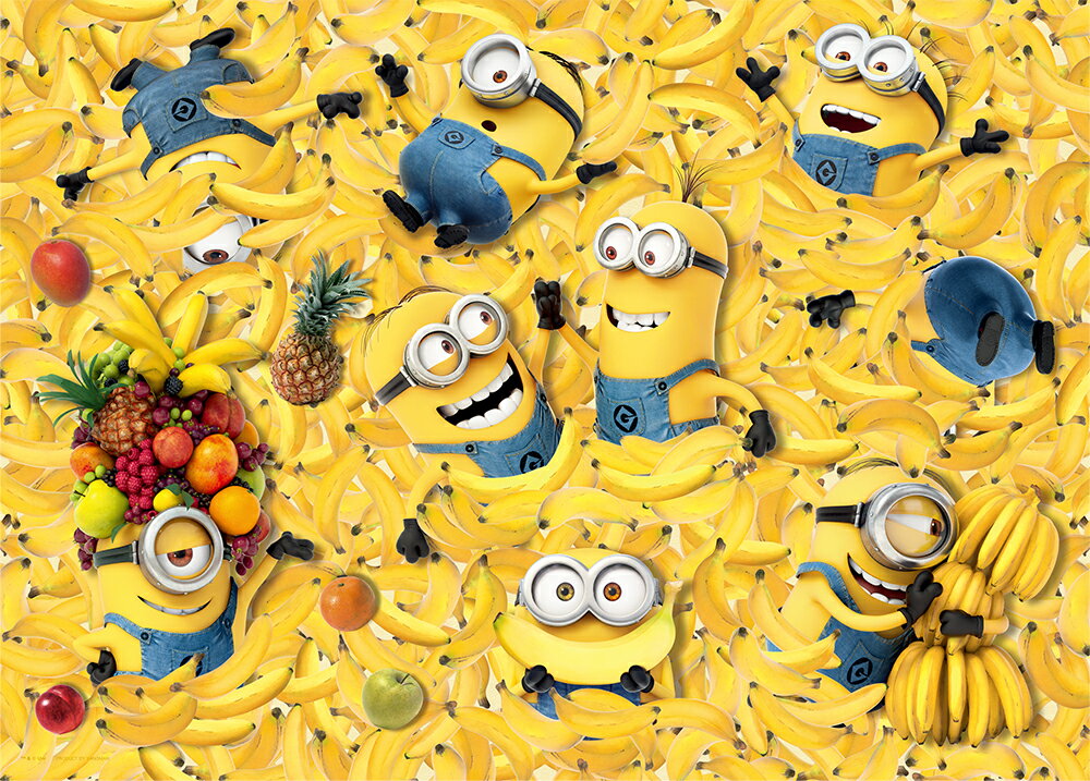 ピース数:500ピース 完成38×53cm世界的アニメ映画「怪盗グルー」シリーズの人気者、ミニオンたちが暴れ回る500ピース・ジグソーパズル。大好物のバナナのプールに飛び込み、大浮かれなミニオンたち!でもこれって真っ黄色・・・面白くてむずかしいパズルです。 キャラクター ジグソーパズル ミニオンズ(イルミネーション)完成させると1枚の絵ができあがる、ジグソーパズルです。TM & (c)Universal Studios