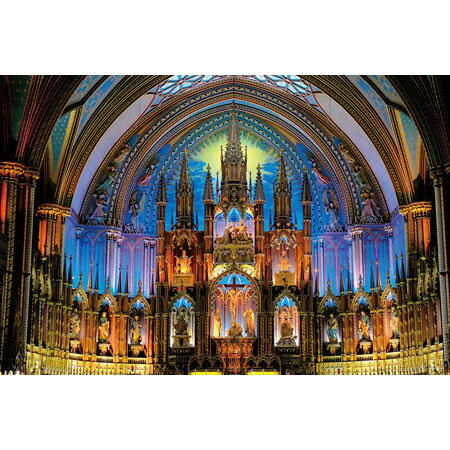 ジグソーパズル 煌めきの聖堂（モントリオール・ノートルダム大聖堂） 1000ピース 50×75cm 海外風景 自然・四季 10-1377 やのまん
