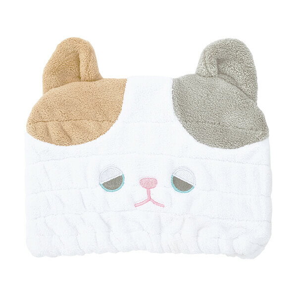 吸水カラッとタオル ヘアキャップ ミケネコのゆず 猫 ネコ ねこ 78284-10 りぶはあと