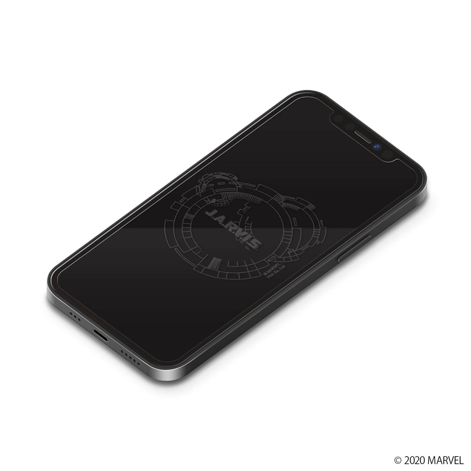 MARVEL マーベル 液晶保護ガラス ジャービス アイアンマン iPhone 12 iPhone 12 Pro PG-DGL20G03IRM PGA PG-DGL20G03IRM PGA