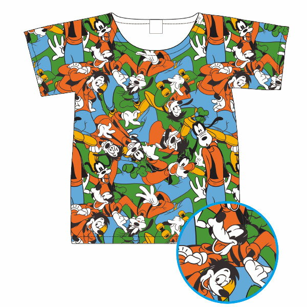 乐天商城 - ディズニー ぎっしり 総柄 Tシャツ M ミッキー&フレンズ グーフィー マックス AWDS7254 スモール・プラネット
