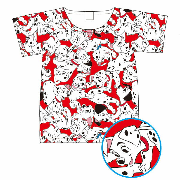乐天商城 - ディズニー ぎっしり 総柄 Tシャツ M 101匹わんちゃん AWDS7264 スモール・プラネット