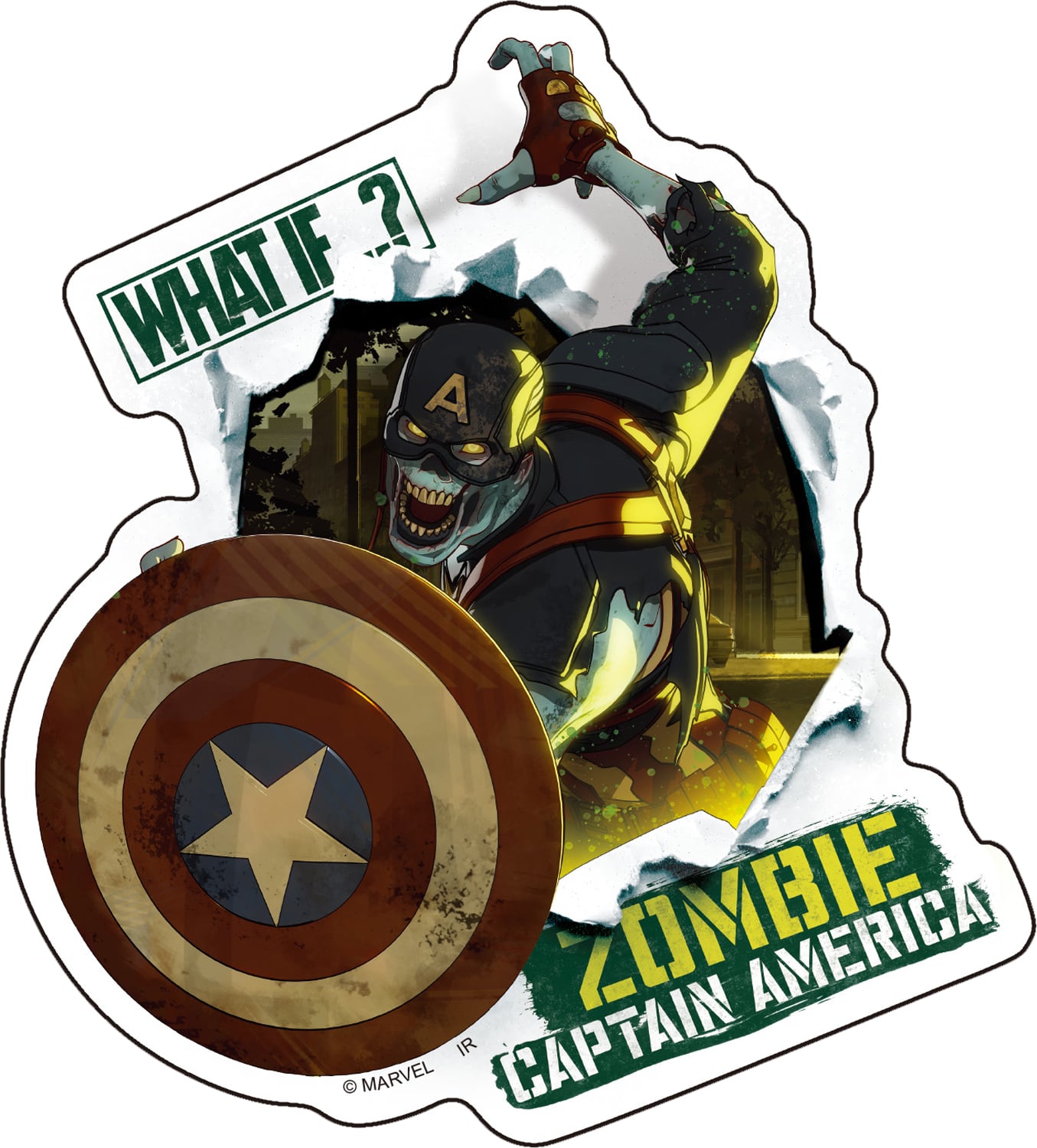 MARVEL マーベル WHAT IF ダイカットステッカー G ZOMBIE CAPTAIN AMERICA キャプテン・アメリカ IS-735 インロック