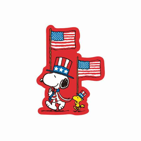 乐天商城 - スヌーピー PEANUTS キャラクターステッカー 星条旗01 SN1011 スモール・プラネット