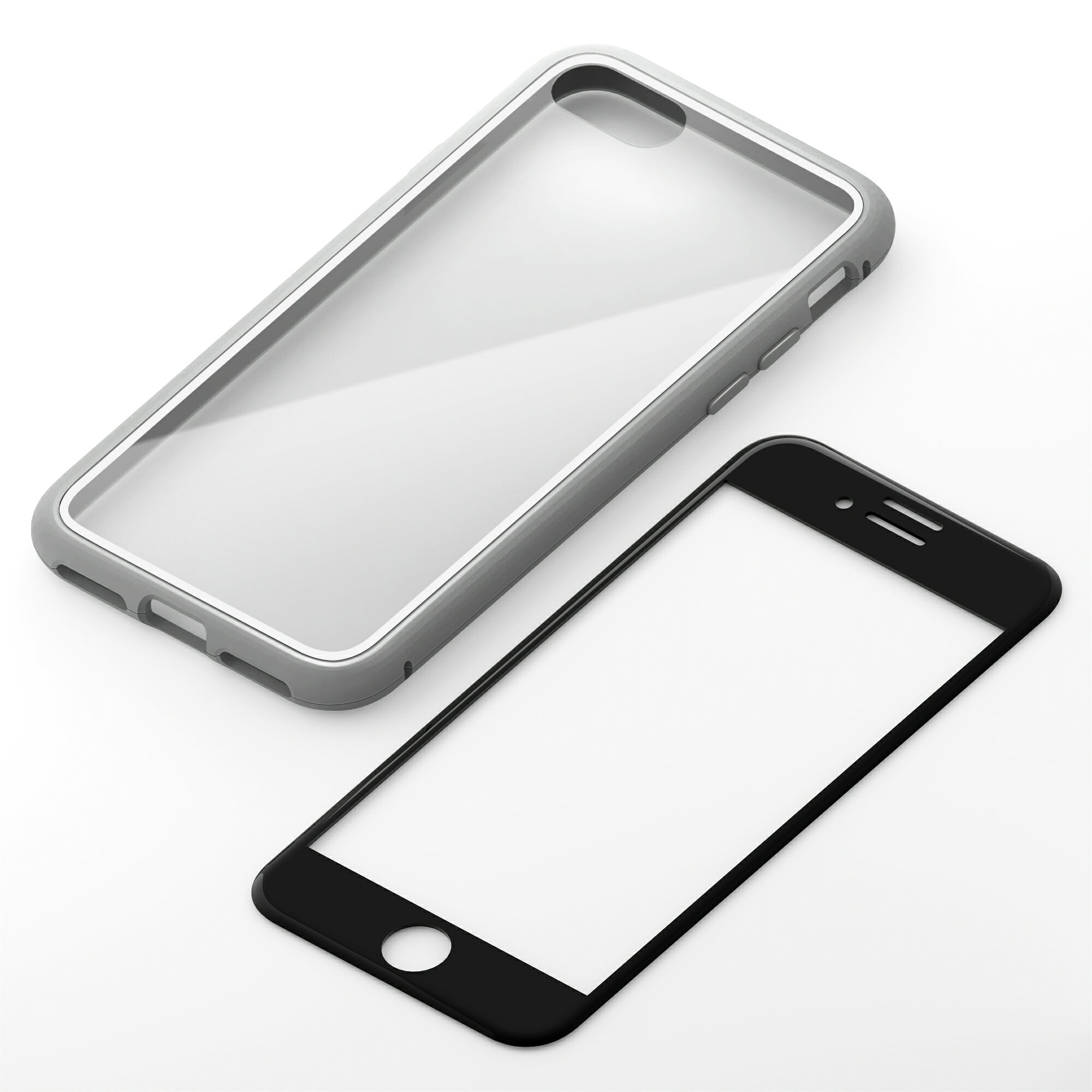 2022年 iPhone SE3 4.7inch スマートフォンケース 360°フルカバーケース 背面クリア シルバー ケースタイプ iPhone SE 2022 第3世代 2020 第2世代 iPhone8 7 6s 6 PG-22MFC02SV PGA PG-22MFC02…