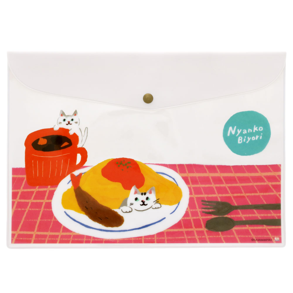 乐天商城 - にゃんこ日和 フラットケース マルチポーチ 洋食屋 オムライス S8726094