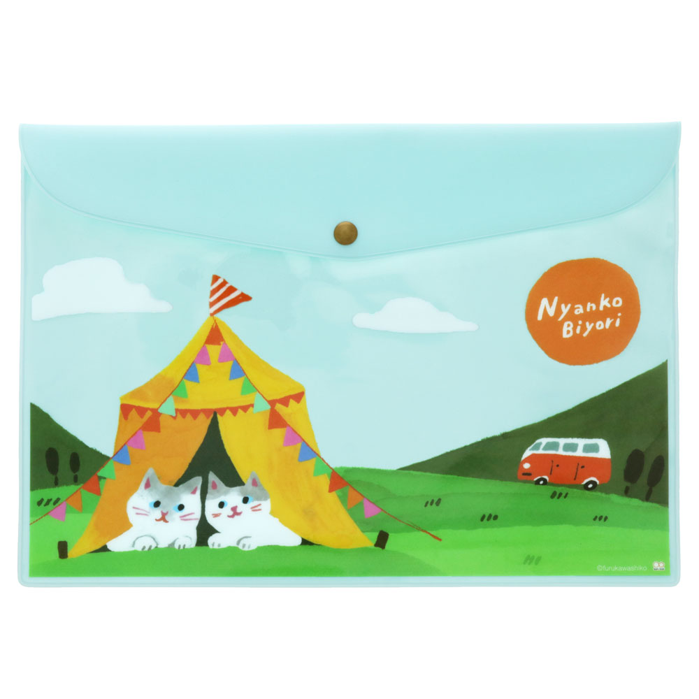 Rakuten - にゃんこ日和 フラットケース マルチポーチ キャンプ テント S8726108