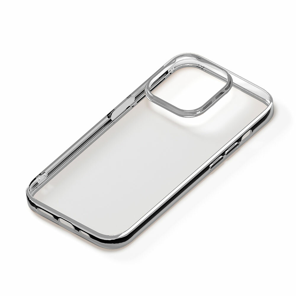 Rakuten - iPhone15 Pro スマホケース メタリックフレーム ソフトケース シルバー PG-23BTP05SV PGA