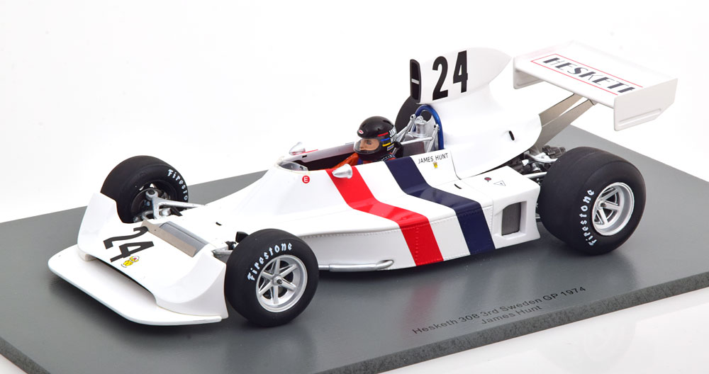 Spark スパーク 1/18 ミニカー レジン・プロポーションモデル 1974年スエーデンGP 3位 ヘスケス Hesketh 308 - 1974 Swedish Grand Prix - #24 James Hunt