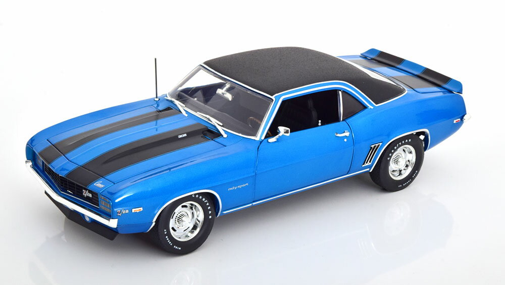 米国専用商品 ACME 1/18 ミニカー ダイキャストモデル 1969年モデル シボレー カマロ Chevrolet Camaro RS hard top, Lemans Blue ルマンブルー ブラックトップ