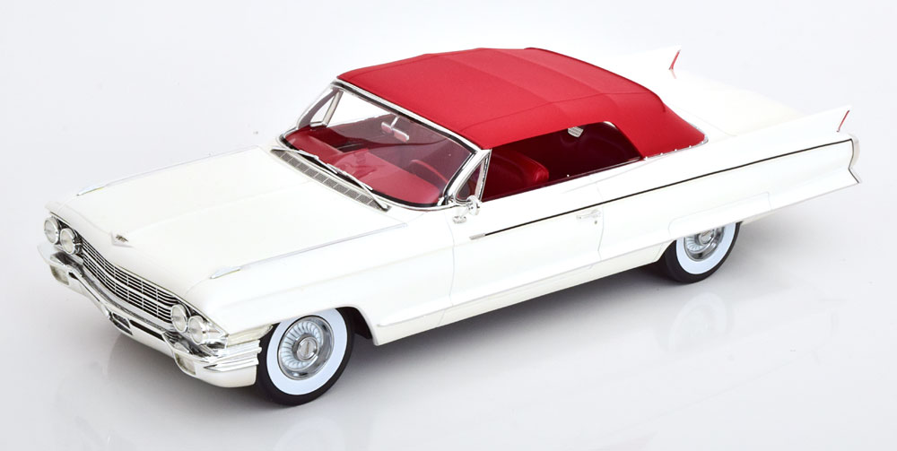 日本未発売モデル Mitica 1/18 ミニカー レジン プロポーションモデル 1962年モデル キャディラック CADILLAC ELDORADO BIARRITZ CONVERTIBLE CLOSED 1962 ホワイト ボルドーレッド（幌カラー）