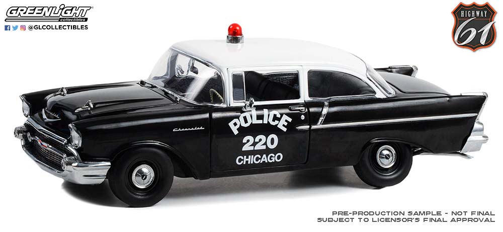 Rakuten - Highway 61 1/18 ミニカー ダイキャストモデル 1957年モデル シボレー Chevrolet 150 Sedan - Chicago Police Department シカゴ市警パトカー