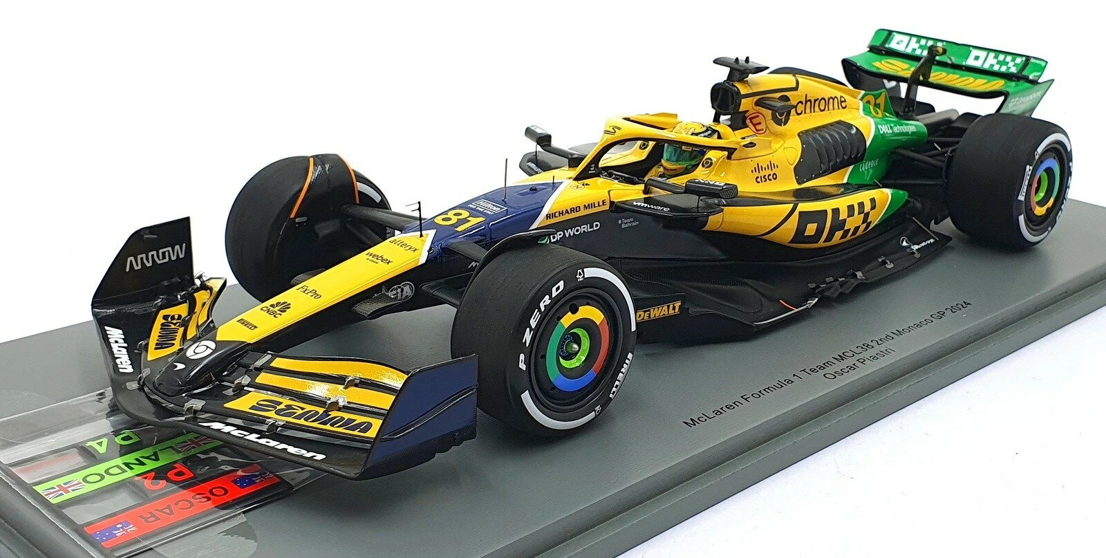 Spark 1/18 ミニカー レジン プロポーションモデル 2024年5月モナコGP 第2位 マクラーレン McLAREN - F1 MCL38 MERCEDES TEAM MCLAREN No.81 2nd MONACO GP (SENNA 30th ANNIVERSARY) 2024 OSCAR PIASTRI オスカー・ピアストリ
