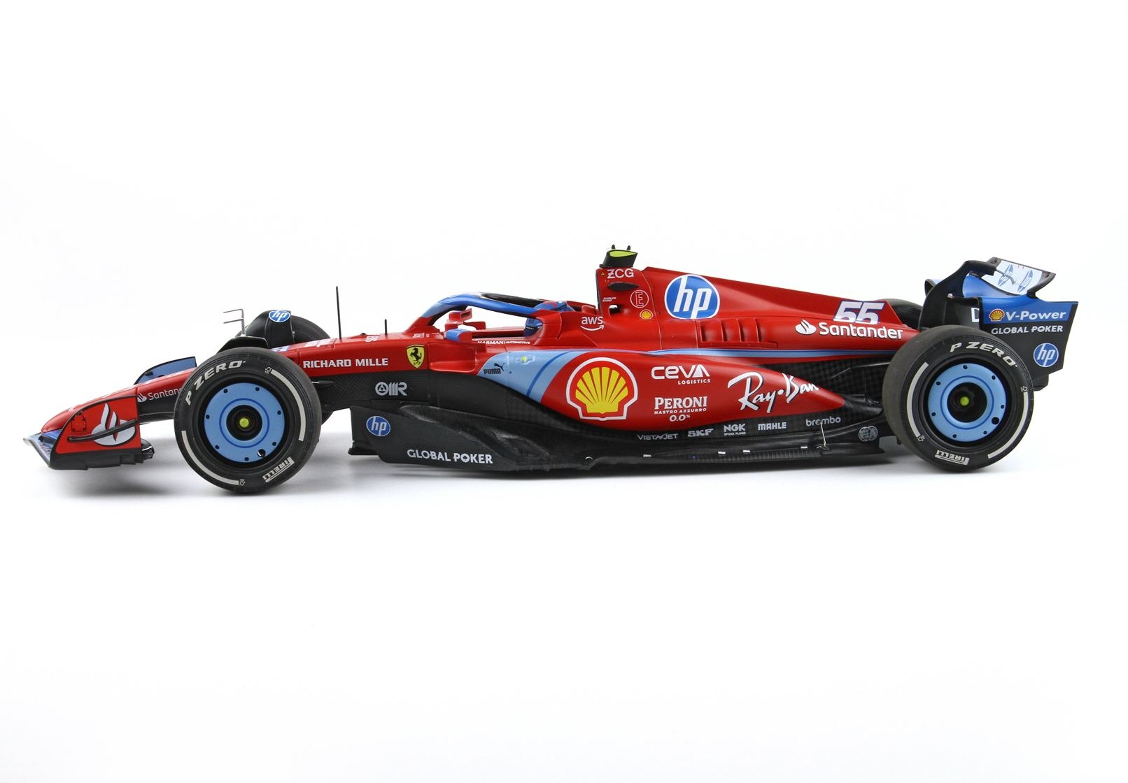 BBR 1/18 ミニカー ダイキャストモデル 2024年5月マイアミGP 第5位 フェラーリ FERRARI - F1 SF-24 TEAM SCUDERIA FERRARI No.55 5th MIAMI GP 2024 CARLOS SAINZ カルロス・サインツ POLIFOAM PACKAGING 簡易パッケージ