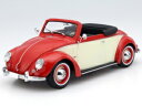 KK-Scale 1/18 ミニカー ダイキャストモデル 1949年モデル フォルクスワーゲン Volkswagen Hebmueller cabrio 1949 red/ivory レッド・アイボリー