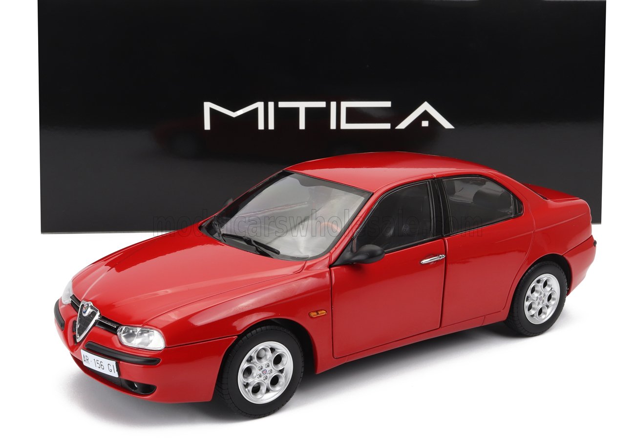 Mitica 1/18 ミニカー ダイキャストモデル 1997年モデル アルファロメオ ALFA ROMEO 156 2.5 V6 24V 1997 BLACK INTERIOR - ROSSO ALFA RED レッド