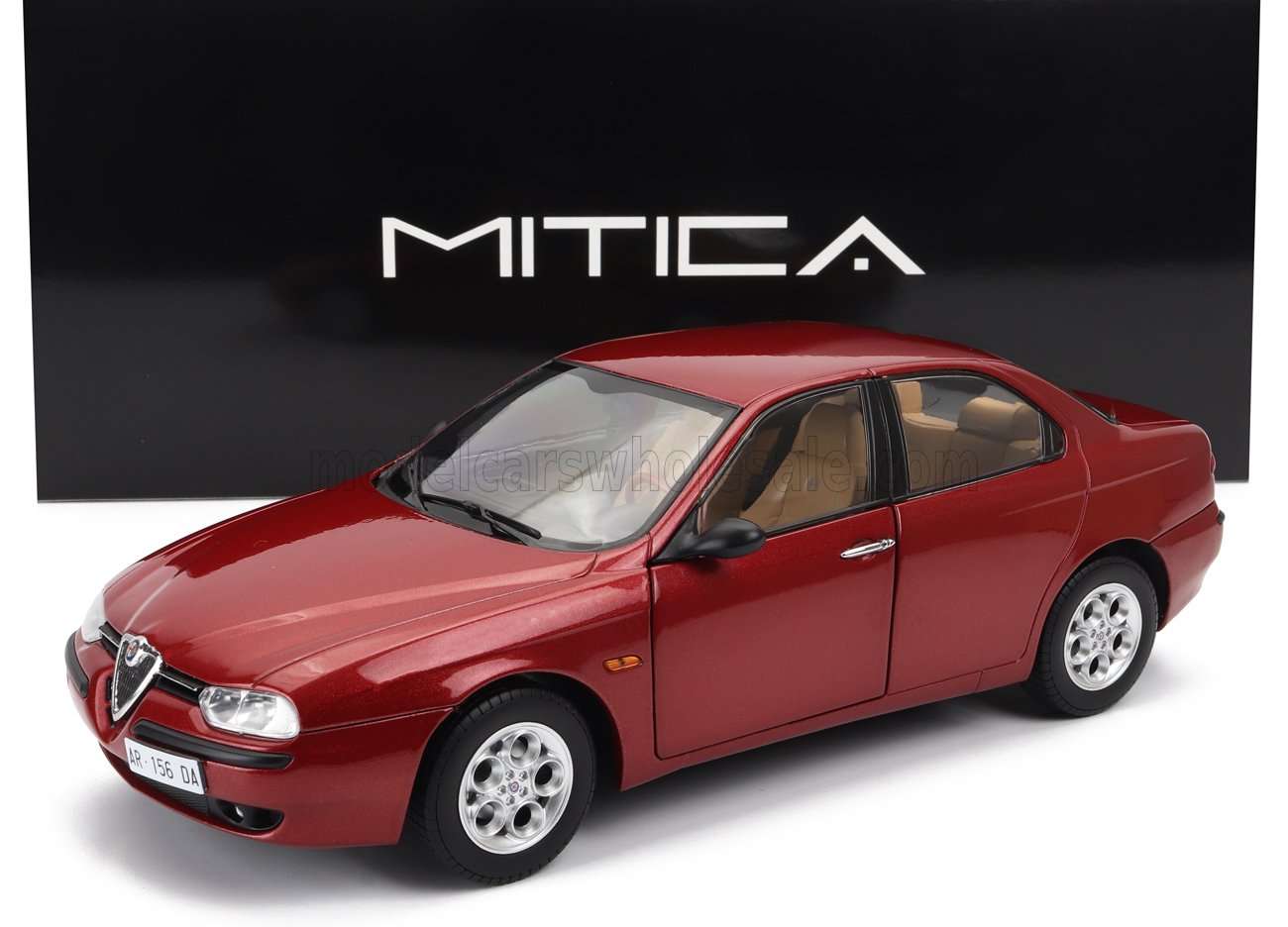 Mitica 1/18 ミニカー ダイキャストモデル 1997年モデル アルファロメオ ALFA ROMEO 156 2.5 V6 24V 1997 BEIGE INTERIOR - ROSSO PROTEO MET RED レッドメタリック