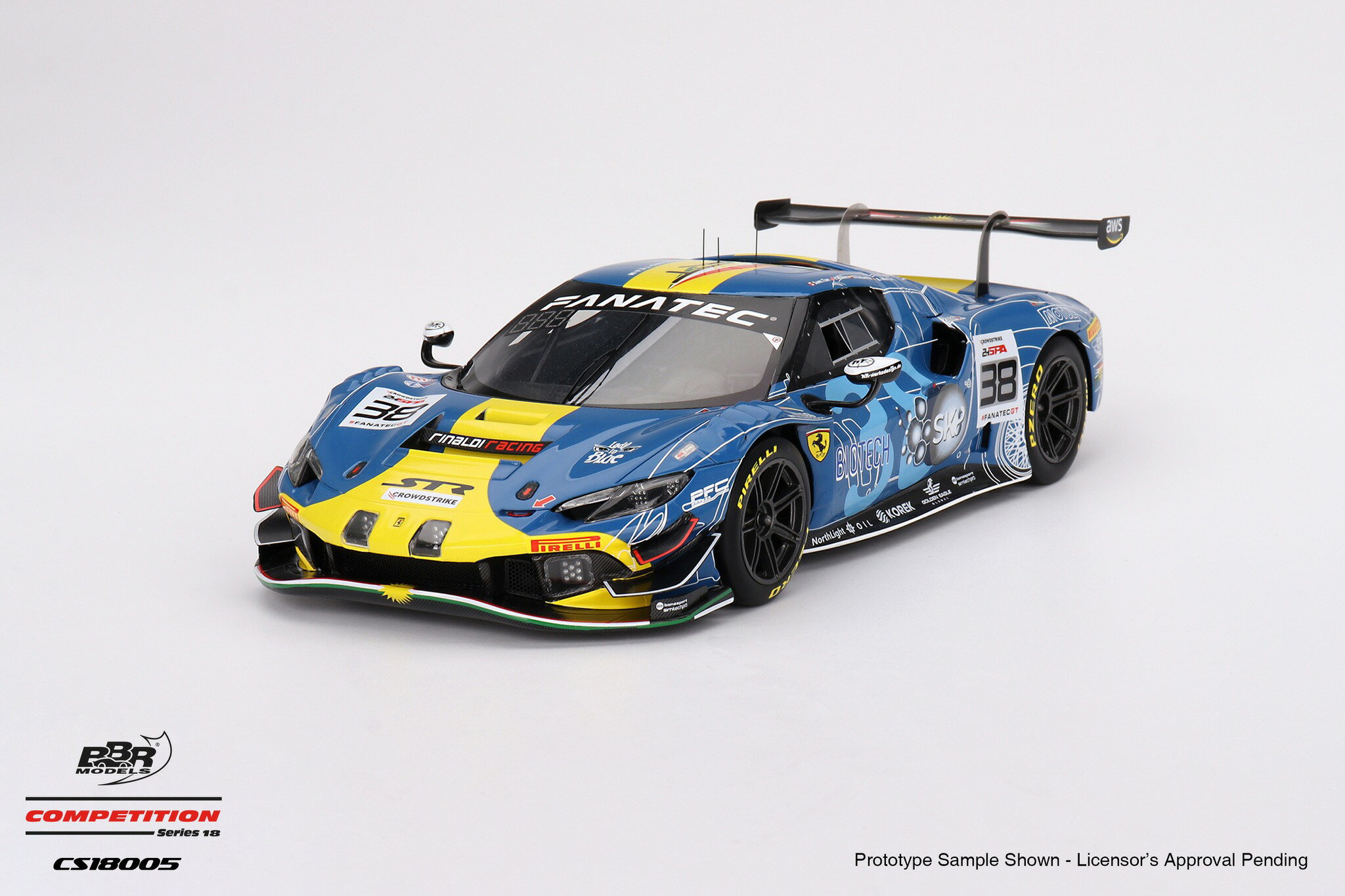 BBR Competition Series 1/18 ミニカー レジン プロポーションモデル 2023年 スパ24時間 フェラーリ FERRARI - 296 GT3 3.0L TWIN TURBO V6 TEAM ST RACING No.38 24h SPA 2023 JON MILLER - SAMANTHA TAN - ISAAC TUTUMLU - LEONARD WEISS