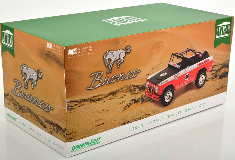 Greenlight グリーンライト 1/18 ミニカー ダイキャストモデル 1969年モデル フォード Ford Baja Bronco #56 Purolator Tribute Edition 1969
