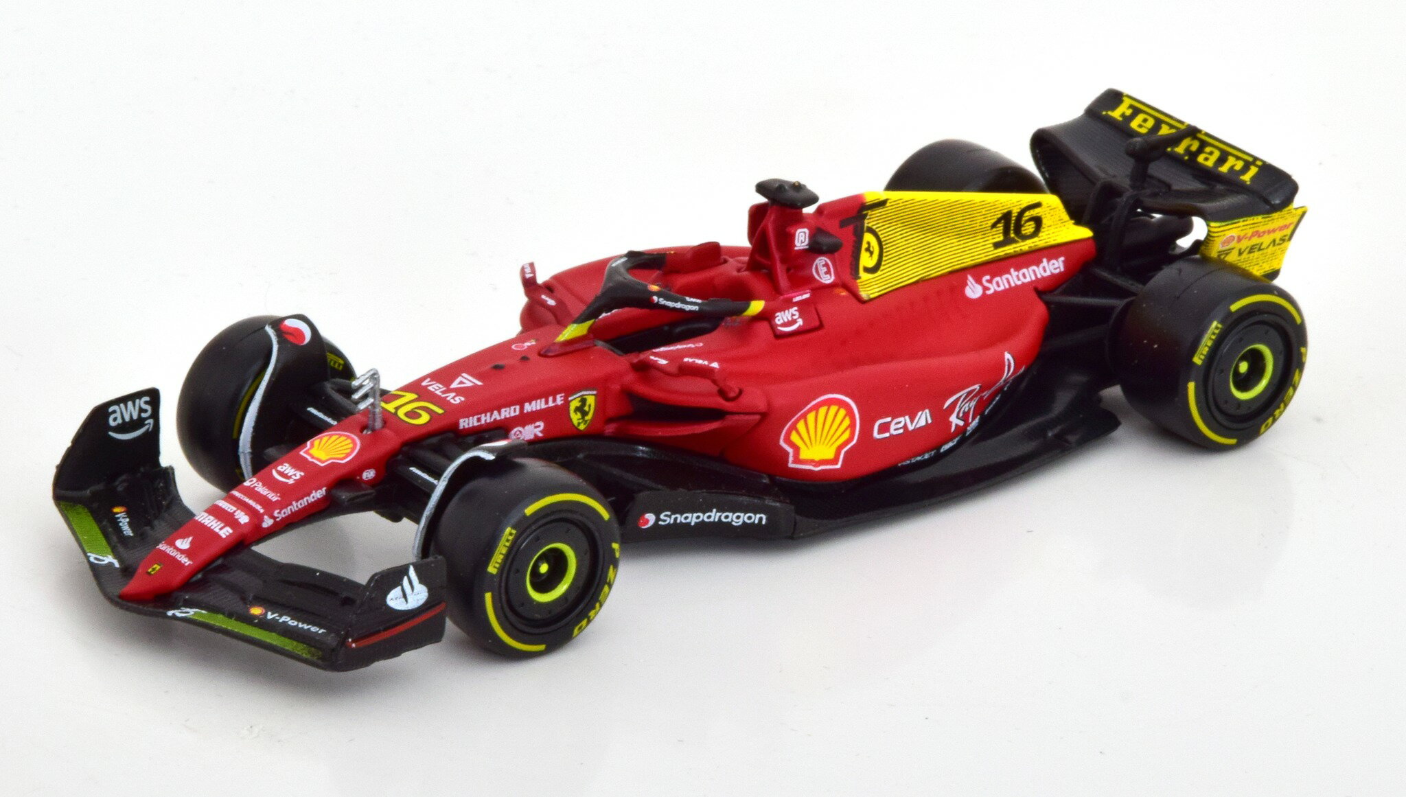 Burago 1/18 ミニカー ダイキャストモデル 2022年9月モンツァ・イタリアGP ポールポジション・第2位 フェラーリ FERRARI - F1-75 SCUDERIA FERRARI No.16 2nd MONZA GP ITALY (POLE POSITION) 2022 CHARLES LECLERC w/Yellow Tires ミディアムタイヤ仕様