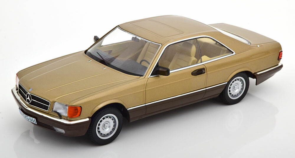 Mercedes Benz - KK Scale 1/18 ミニカー ダイキャストモデル 1987年モデル メルセデスベンツ MERCEDES BENZ - S-CLASS 500 SEC (C126) COUPE 1987 - GOLD MET ゴールドメタリック