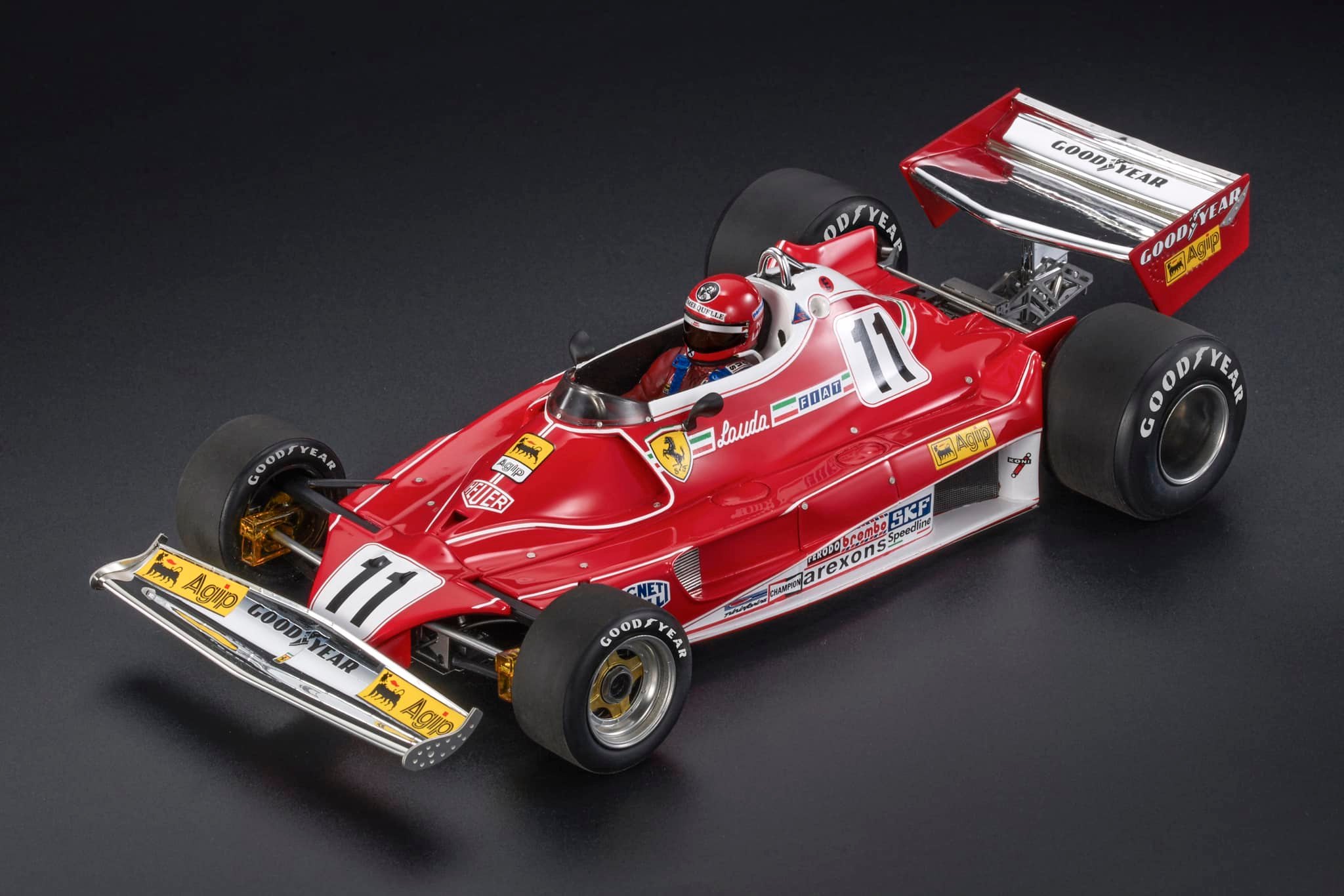 GP Replicas 1/18 ミニカー レジン プロポーションモデル 1977年ブラジルGP 第3位 フェラーリ FERRARI - F1 312T2B TEAM SCUDERIA FERRARI SPA SEFAC No.11 WORLD CHAMPION 3rd BRAZILIAN GP 1977 NIKI LAUDA ドライバーフィギャー付き