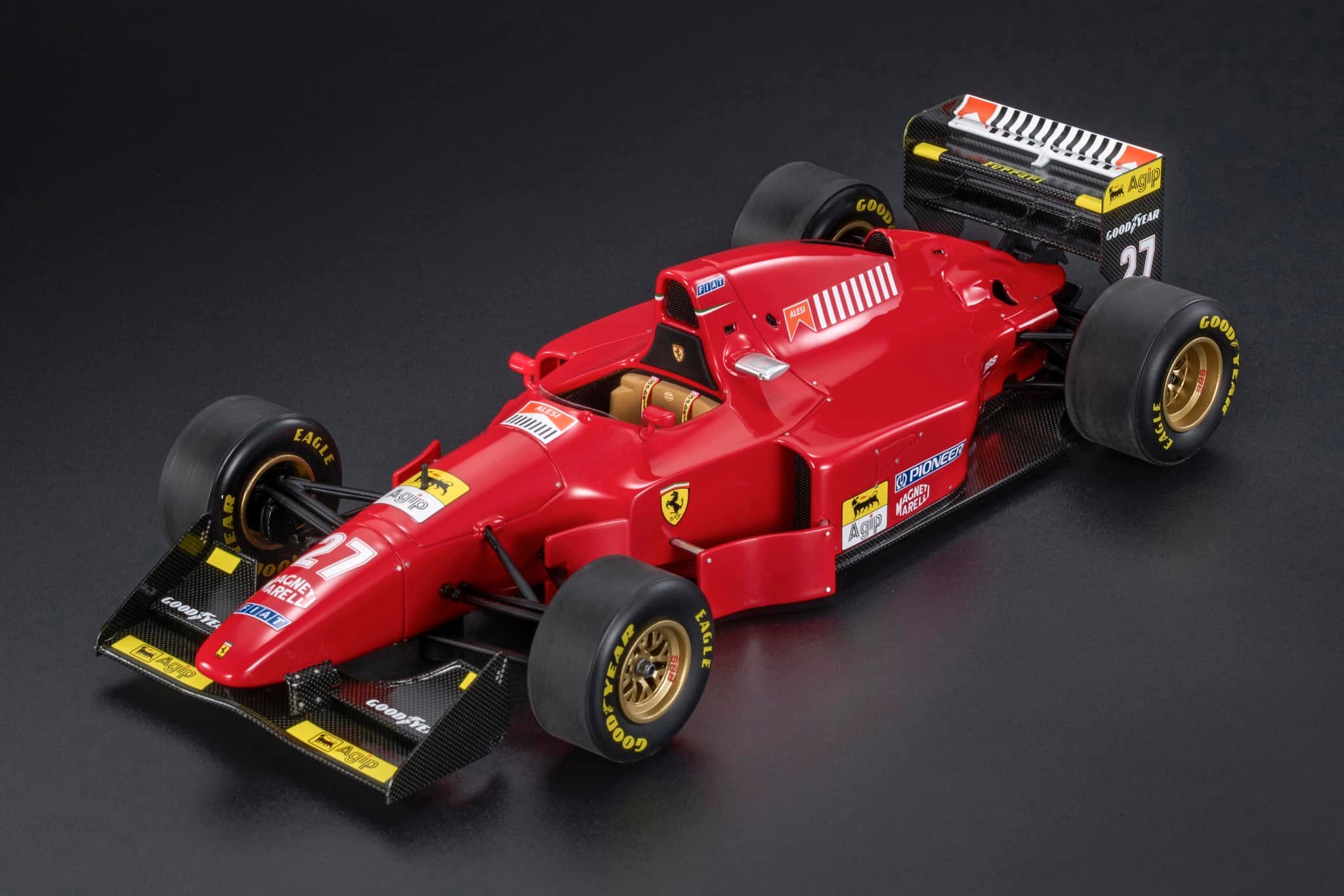 GP Replicas 1/18 ミニカー レジン プロポーションモデル 1994年英国GP 第2位 フェラーリ FERRARI - F1 412 T1B No.27 2nd BRITISH GP 1994 JEAN ALESI ジャン・アレジ アクリルケース付き