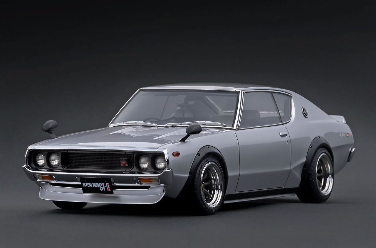 Ignition Model イグニッションモデル 1/18 ミニカー レジン・プロポーションモデル 1973年モデル Nissan Skyline 2000 GT-R KPGC110 シルバーメタリック