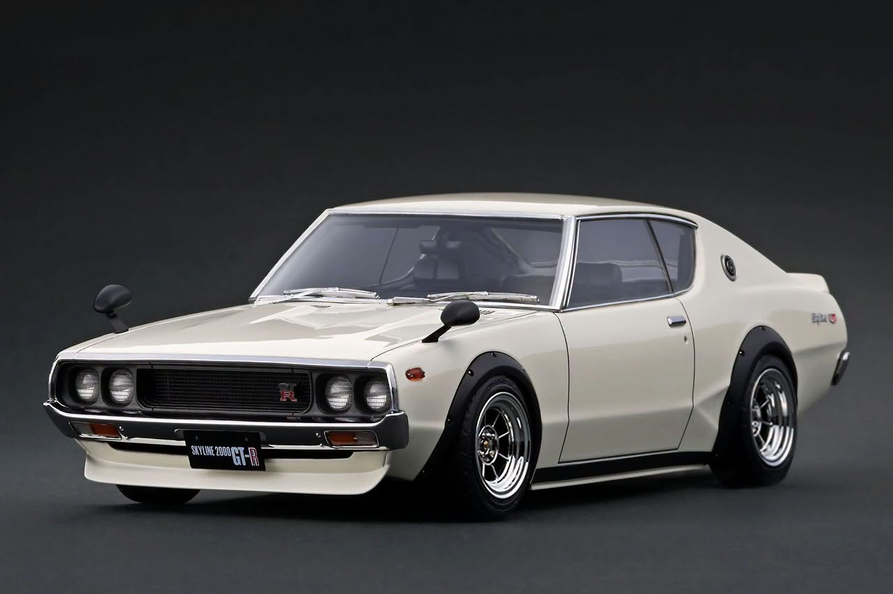 Ignition Model イグニッションモデル 1/18 ミニカー レジン・プロポーションモデル 1973年モデル Nissan Skyline 2000 GT-R KPGC110 アイボリーホワイト