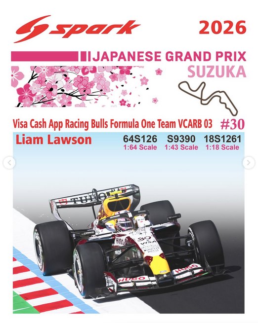 Rakuten - Spark 1/18 ミニカー レジン・プロポーションモデル 2026年3月日本GP レーシングブルズ Visa Cash App Racing Bulls Formula One Team VCARB 03 No.30 Japanese GP 2026 Liam Lawson リアム・ローソン