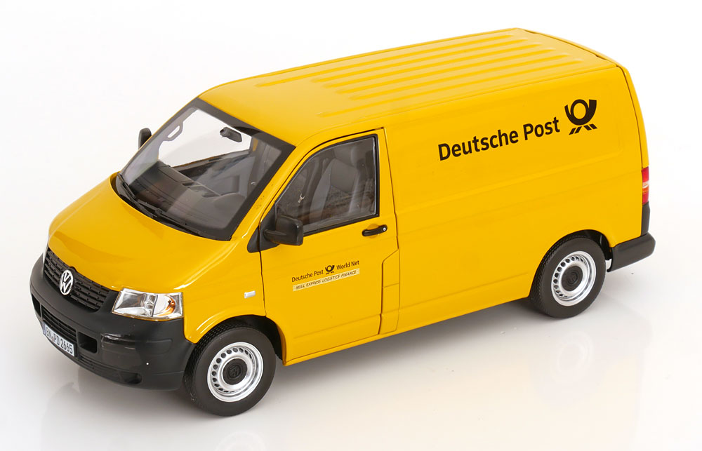 Norev ノレヴ 1/18 ミニカー ダイキャストモデル 2003年モデル フォルクスワーゲン VOLKSWAGEN - T5 VAN TRANSPORTER POST 2003 郵便車両