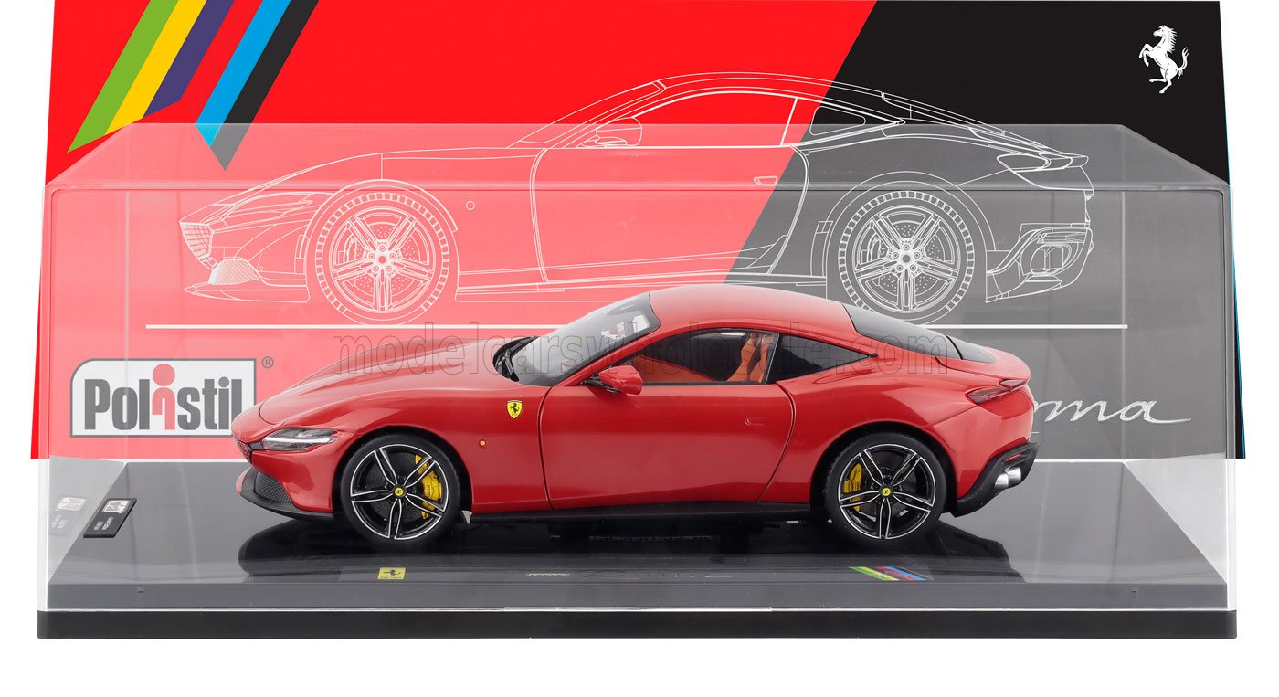 308 - POLISTIL 1/18 ミニカー ダイキャストモデル 2019年モデル フェラーリ FERRARI - ROMA 2019 NUMBERED ONE BY ONE アクリルケース付き