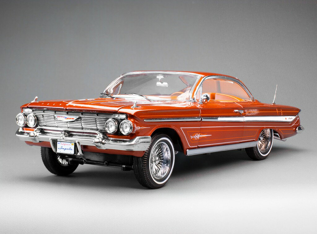 Rakuten - Sun Star サンスター 1/18 ミニカー ダイキャストモデル 1961年モデル シボレー CHEVROLET - IMPALA LOWRIDER CABRIOLET HARD-TOP 1961 サスペンション可動 カッパーカラー